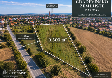 ĐAKOVO - građevinsko zemljište samo 1 km od katedrale | 9.990 €, Đakovo, Хорватия