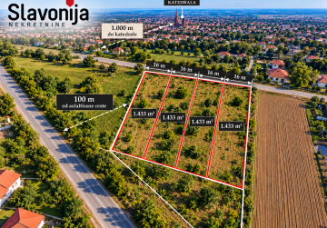 Đakovo - 4 građevinske parcele s frontom 16m [Đakovo]